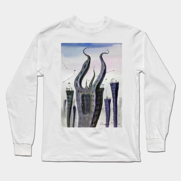 City of the future 4 Long Sleeve T-Shirt by diegomanuel